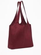 Old Navy Sueded Tote & Wristlet For Women - Oxblood