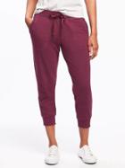 Old Navy Go Dry Mid Rise Slim Joggers For Women - Winter Wine