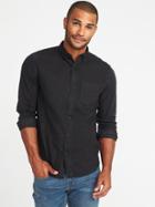 Old Navy Mens Slim-fit Black Denim Shirt For Men Washed Black Size S