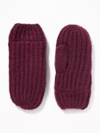 Old Navy Womens Rib-knit Mittens For Women Winter Burgundy Size One Size