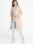 Old Navy Womens Long Brushed Flannel Coat For Women Icelandic Mineral Size Xs