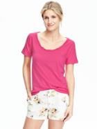 Old Navy Womens Raglan Sleeve Tees Size L Tall - For Our Fuchsia