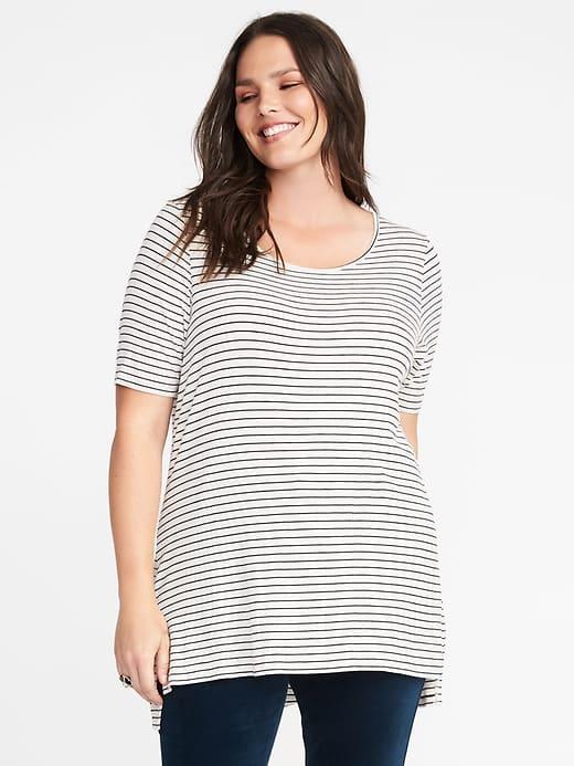 Old Navy Womens Plus-size Scoop-neck Tunic White Stripe Size 1x