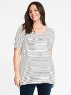 Old Navy Womens Plus-size Scoop-neck Tunic White Stripe Size 1x