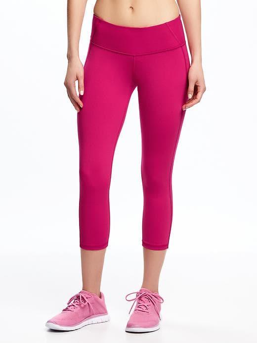 Old Navy Womens Mid-rise Compression Crops For Women Party Started Pink Size L