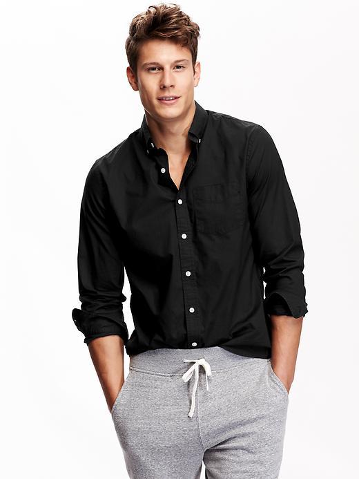 Old Navy Mens Slim Fit Shirt Size Xxl Big - Black