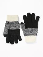 Old Navy Womens Text-friendly Sweater-knit Gloves For Women Black Marl Size One Size