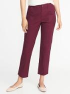 Old Navy Womens Mid-rise Raw-edge Utility Chinos For Women Maroon Jive Size 0