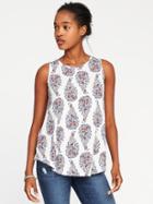 Old Navy Luxe Printed High Neck Swing Tank For Women - Multi Print