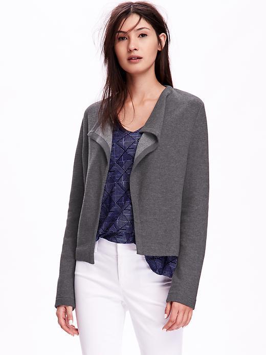 Old Navy Open Front Moto Fleece - Heather Grey