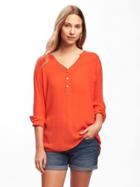 Old Navy Relaxed Lightweight Blouse For Women - Hot Tamale
