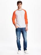 Old Navy Soft Washed Raglan Tee For Men - Bright White