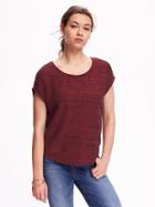 Old Navy Cocoon Fleece Top For Women - Cranberry Cocktail