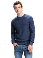 Old Navy Lightweight Textured Crew Neck Sweater For Men - Navy Heather