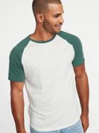 Soft-washed Color-block Raglan Tee For Men