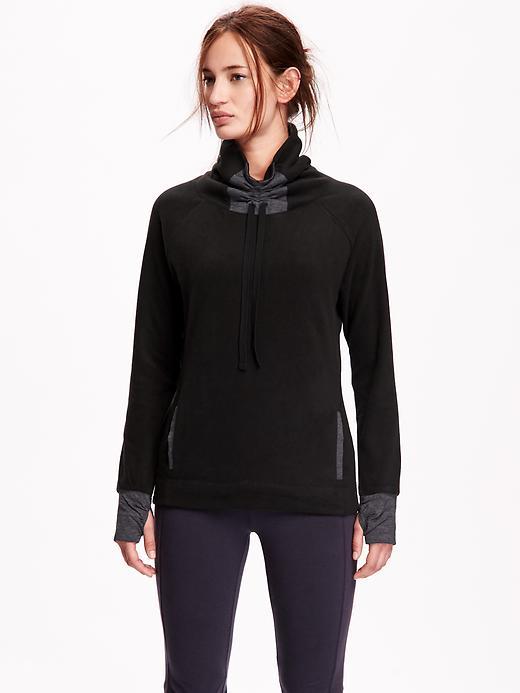 Old Navy Ruched Neck Fleece Pullover Size L Tall - Blackjack