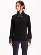 Old Navy Ruched Neck Fleece Pullover Size L Tall - Blackjack