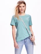 Old Navy Relaxed Crew Neck Tee For Women - Robins Egg Blue