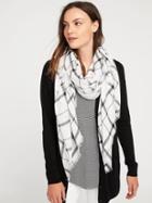 Old Navy Lightweight Printed Scarf For Women - Windowpane