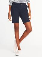 Old Navy Womens Mid-rise Everyday Twill Shorts For Women (9) In The Navy Size 2