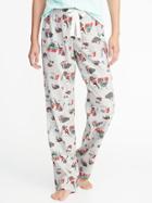 Old Navy Womens Patterned Flannel Sleep Pants For Women Kittycat Size M