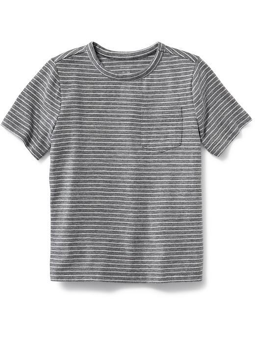 Old Navy Slub Knit Pocket Tee - Gray Stripe