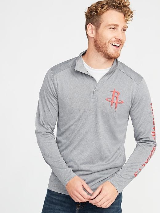Old Navy Mens Nba Team-graphic 1/4-zip Pullover For Men Houston Rockets Size Xxl