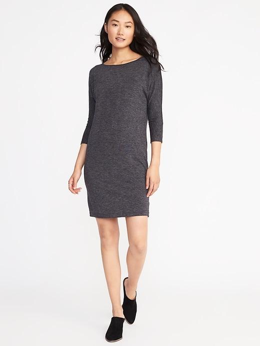 Old Navy Womens Jersey-knit Shift Dress For Women Heather Gray Size Xl