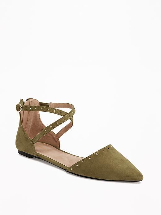 Old Navy Sueded Strappy Dorsay Flats For Women - Oregon Trail