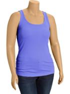 Old Navy Womens Plus Perfect Rib Knit Tanks Size 1x Plus - Flower Bunch Blue