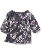 Old Navy Long Sleeve Floral Shirt Size 12-18 M - Carbon