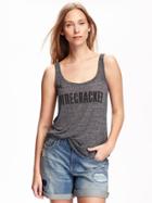 Old Navy Relaxed Graphic Tank For Women - Dark Charcoal Gray
