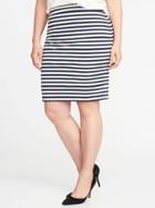 Old Navy Womens Smooth & Slim Ponte-knit Plus-size Pencil Skirt Navy Stripe Size 2x