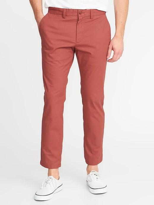 Old Navy Mens Slim Summer-weight Ultimate Ankle Khakis For Men Red Sumac Size 33w