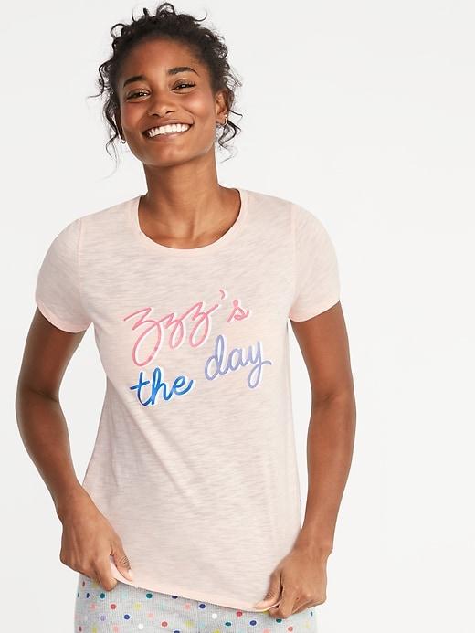 Old Navy Womens Relaxed Graphic Slub-knit Tee For Women Zzz';s The Day Size M