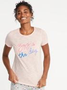 Old Navy Womens Relaxed Graphic Slub-knit Tee For Women Zzz';s The Day Size M
