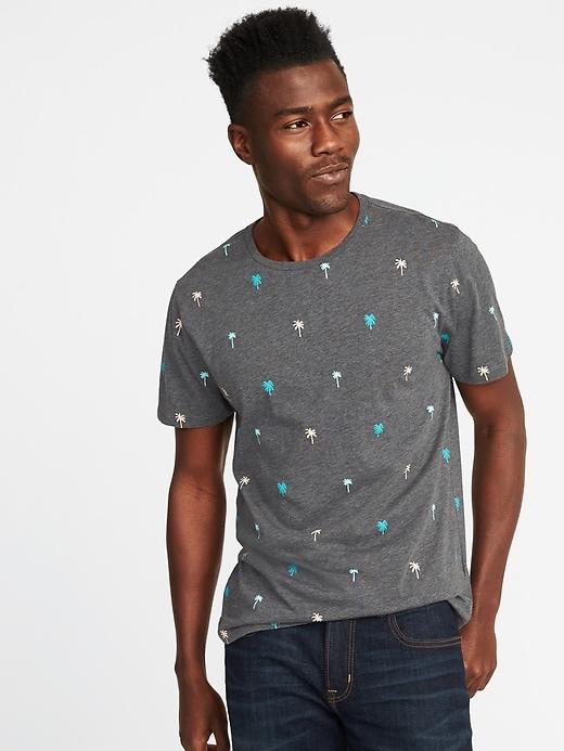 Old Navy Mens Soft-washed Printed Crew-neck Tee For Men Palm Tree Size Xxl