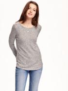 Old Navy Relaxed Brushed Jersey Tee For Women - Heather Gray