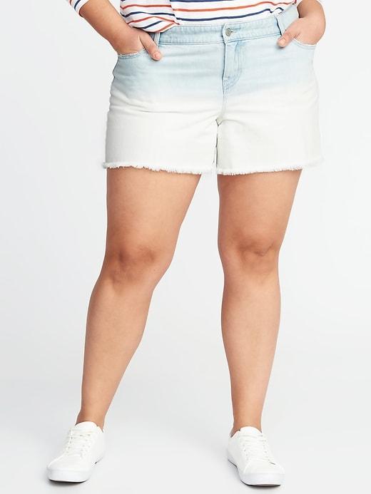 Old Navy Womens Plus-size Distressed Denim Cutoffs (5) Light Wash Size 18