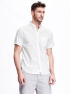 Old Navy Slim Fit Short Sleeve Shirt For Men - Bright White