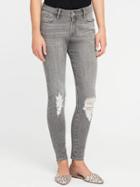 Old Navy Mid Rise Gray Rockstar Jeans For Women - Gravel
