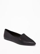 Old Navy Pointy Smoking Flats For Women - Black
