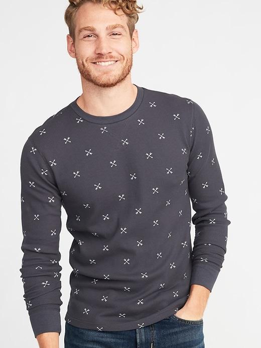 Old Navy Mens Built-in Flex Thermal-knit Tee For Men Arrows Print Size M