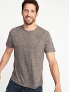 Old Navy Mens Linen-blend Crew-neck Pocket Tee For Men Heather Gray Size Xl