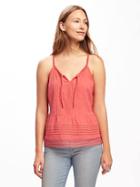 Old Navy Suspended Neck Lace Trim Swing Cami For Women - Coral Tropics