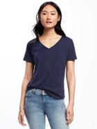 Old Navy Womens Everywear V-neck Tee For Women Lost At Sea Navy Size Xs