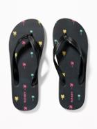 Old Navy Mens Graphic Flip-flops For Men Watermelon Palm Print Size 8/9