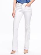 Old Navy Mid Rise Stay White Micro Flare Jeans For Women - Bright White