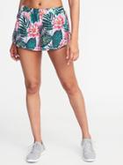 Old Navy Womens Semi-fitted Run Shorts For Women Pink Multi Floral Size L