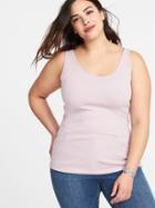 Old Navy Womens First-layer Fitted Plus-size Rib-knit Tank Plum Tonic Size 4x
